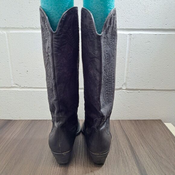 Bandolino Cowboy Boots Women's Black Leather Western Boots Size 8.5 - Picture 5 of 11